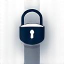 Icona di auto-esclusione con una porta chiusa a chiave o un simbolo di stop