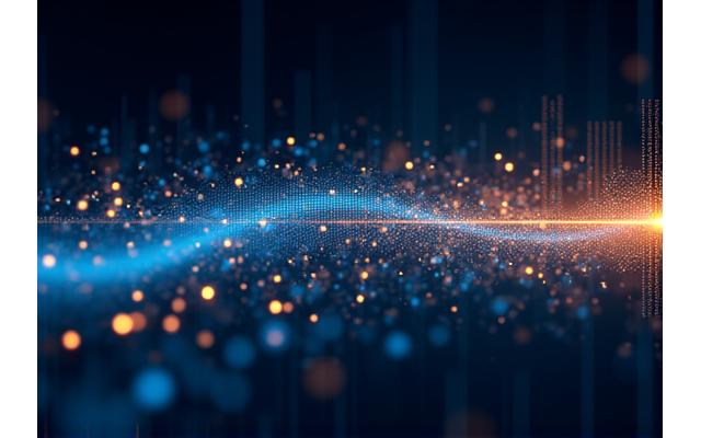 Grafici luminosi che rappresentano l'innovazione tecnologica e lo sviluppo di software