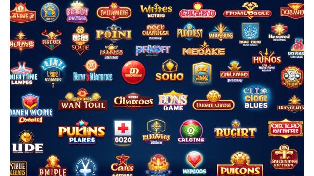 Vari loghi di fornitori di giochi d'azzardo online popolari, disposti a mosaico.